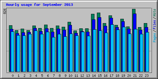 Hourly usage for September 2013