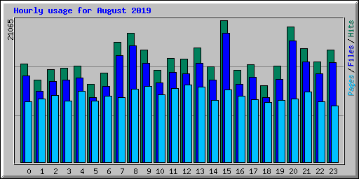 Hourly usage for August 2019