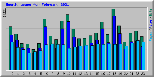 Hourly usage for February 2021