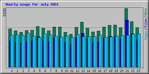 Hourly usage for July 2021